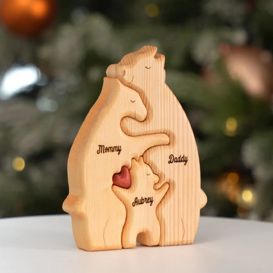 Gepersonaliseerde houten familie puzzel